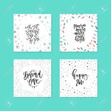 Técnicas de fabricación de tarjetas. Plantillas De Tarjetas Con Decoraciones Y Citas De Letras Para Navidad O Ano Nuevo Ilustraciones Vectoriales Clip Art Vectorizado Libre De Derechos Image 65349315