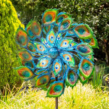 191cm Windrad Windspiel Pfau Mit Solarleuchte Garten Primrose 49 99