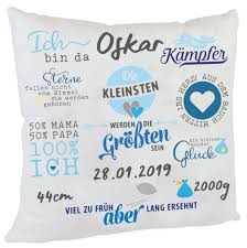 Personalisiertes Namenskissen Fur Fruhchen Spruch Zur Geburt Oder Taufe Jungen