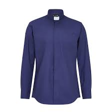 LIMITED SALE - Dark Blue Gingham Fair Trade Clerical Shirt