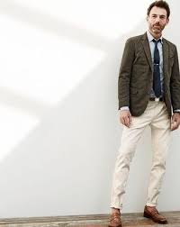 Pairing An Army Green Cotton Blazer With Cream Chinos Is An On Point Option For A Day In The Office Tap Into Some Blazer Outfits Men Beige Chinos Mens Fashion