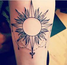 A Beautiful Mandala Style Sun Tattoo Sun Tattoo Moon Tattoo Sun Tattoos