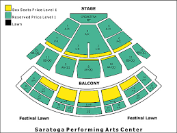 Saratoga Performing Arts Center Seating Chart With Seat