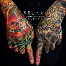 Black And Grey Foo Dog Hand Tattoo Japanese Hand Tattoos By Tristen Chronicink Japanese Hand Tattoos Hand Tattoos Foo Dog Tattoo