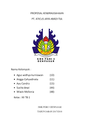 Check spelling or type a new query. Proposal Kewirausahaan