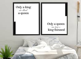 Only A Queen Can Attrack A King Bedroom Print His And Hers Print His And Hers Gift King And Queen Print Bedroom Prints Wall Decor Bedroom Bedroom Wall Art