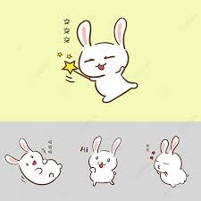 Lapin bd dessin lapin dessins faciles mignons coloriage lapin. Pack D Expression De Lapin Mignon Dessin Anime Peint A La Main Devenir Mignon Mignon Mignon