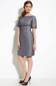 Tahari By Arthur S Levine Button Detail Sharkskin Dress Nordstrom Com 118 Nordstrom Dresses High Fashion Street Style Dresses