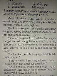 Unsur Kebahasaan Yang Menonjol Dalam Kutipan Teks Cerita Inspiratif Tersebut Adalah A Brainly Co Id