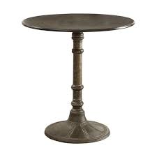 Benjara Round Transitional Bronze Wooden And Metal Bistro Dining Table Bistro Dining Table Modern Table Base Dining Table
