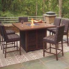Our range of premium rattan furniture with firepit feature, comes in a variety of styles and colour options, making a rattan outdoor set with a firepit table an ideal choice to create atmosphere and warmth in your outdoor space. Denver 7 Piece Outdoor Firepit Table Set