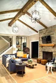 25 Unique And Astoundingly Beautiful Basement Ceiling Ideas Vaulted Ceiling Lighting Rustic Family Room Living Room Lighting