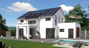Hausentwurf hausentwurf einfamilienhaus sunshine 143 v4 mit balkon. Einfamilienhaus Bauen Mit Garage Und Dachterrasse