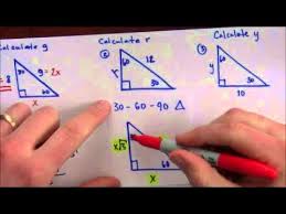 Start with an equilateral triangle with a side length of 4 like the one you see below. Solving For An Unknown In A 30 60 90 Triangles Youtube
