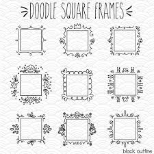 Square Frame Clip Art Hand Drawn Border Decorative Princess Frame Outline Drawing Doodle Wreath Illustration Png Eps Pdf Svg Dxf In 2020 How To Draw Hands Wreath Illustration Doodle Frames