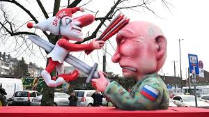 carnival float with putin