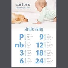 carters sizing chart on carousell