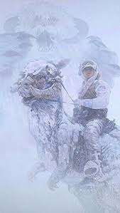 Luke Skywalker And Tauntaun In The Hoth Storm Star Wars Illustration Star Wars Artwork Star Wars Art