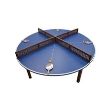 Kimpas Yuvarlak 4 Lu Ahsap Ayakli Tenis Masasi Tekzen