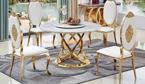 Donovan 5 piece dining set. China Round White Banquet Chair Living Room Furniture Sets Gold Wedding Chair Dining Table China Hotel Furniture Round Table