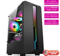 Micro ATX Gaming LED Glass Panel Computer PC Case AMD Intel Mid-Tower M-ATX  ITX