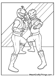 Power ranger jumping and fight. Printable Power Rangers Coloring Pages Updated 2021