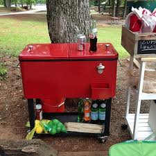 Oakland Living 80 Qt Steel Red Patio Cooler Cart 90010 Rd Patio Cooler Summer Activities Patio