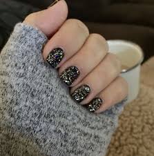 Short Black And Glitter Nails Cozy And Sparkly Gel Nails Black Gel Nails Black Nails Gel Nails Short Nails Square Nails Glitter Nails Ru Black Gel Nails Gel Nails Black Gel Manicures