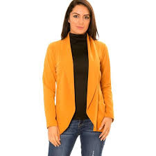 Présence d'une ceinture à nouer à la taille et de 2 couleur : Dmarkevous Veste Blazer Femme Couleur Jaune Moutarde A Col Chale Manches Retroussees Cousues Tendance Et Moderne Unique Cdiscount Pret A Porter