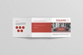 Square Trifold Brochure Mockups In Stationery Mockups On Yellow Images Creative Store