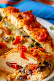 Cheesy Mexican Stuffed Chicken Breasts Chicken Eating Flavorful Recipes Mexican Food Recipes Appetizers