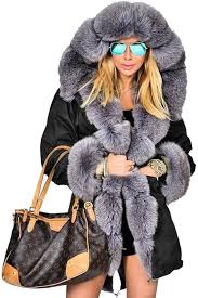 Amazon.com: Aofur Womens Hooded Fur Lined Warm Coats Down Parkas Anoraks  Outwear Winter Long Jackets (X-Small, Green_Pink Fur) : Clothing, Shoes &  Jewelry
