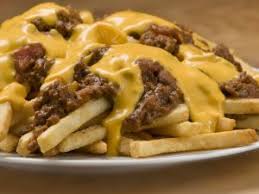 Chili Cheese Fries 1 Bag Shoestring Fries 1 Large Can No Bean Hormel Chili 1 Jar Ragu Cheese Sauce Bake Fries Chili Cheese Fries Finger Food Appetizers Food