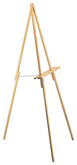 Wood Easel For Floor With Rubber Feet Tripod Design Oak In 2020 Wood Easel Wooden Easel Floor Easel