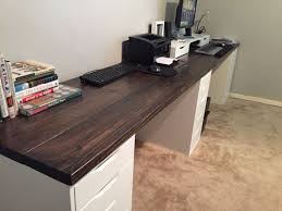 Find art desks and tables for drawing, drafting, writing, crafts, home office, and more. 10 Ft Long Wood Office Desk I Used 2x8x10 Pine Wood And Ikea Drawers As A Base Love That It Has Two Work Ikea Home Office Wood Office Desk Home Office Desks