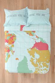 map duvet cover bettdeckenbezug schlafzimmer themen weltkarte