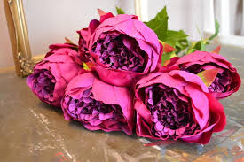 Keep the edges from yellowing by displaying them out of direct sunlight. Bunch Of 8 Purple Double Peonies Heavenly Homes Gardens Silk Flowers Home Decor Christmas Baubles Garden