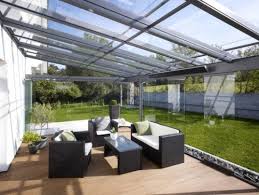 Portes Coulissantes Pour La Terrasse En Verre Toit En Verre Terrasse Jardin Design Exterieur