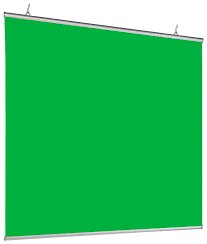 72 X 72 Green Screen Banner W Aluminum Snap Rails Ceiling Hanging Chroma Green In 2021 Green Screen Backdrop Chroma Key Greenscreen