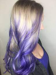 Blonde With Purple Balayage Purple Highlights Blonde Hair Blonde Hair Color Dark Skin Blonde Hair