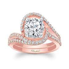 Barkev S Rose Gold Diamond Bridal Set 8204sp Barkev S Moissanite Bridal Sets Diamond Bridal Sets Rose Gold Bridal Set