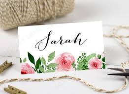 Printable Wedding Place Cards Personalised Name Cards Watercolour Floral Collection Printable Place Cards Wedding Wedding Place Cards Wedding Name Cards
