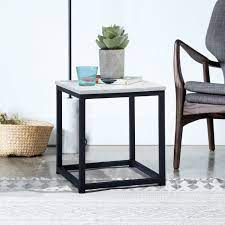 meubles cosy petite table basse table d appoint pour salon bout de canape structure en metal et plateau en fibres de bois avec papi cdiscount maison