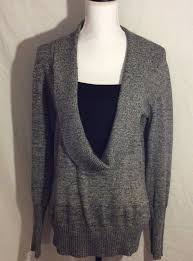 Dress Barn Cowl Neck Sweater Size Medium Gray Long Sleeve Acrylic Blend Fashion Clothing Shoes Accessories W Dress Barn Dresses Tunic Blouse Long Sweaters