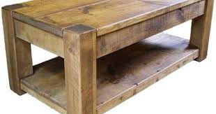 Solid Wooden Chunky Style 48 Coffee Table Shelf Rustic Plank Pine Furniture Rustic Coffee Tables Coffee Table Solid Wood Coffee Table