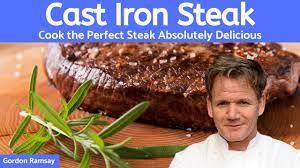 Steak Cast Iron Skillet Butter Basted With Garlic Rosemary Perfectly Cooked Steak Gordon Ramsay Youtube