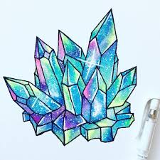 Agudeza Atraves Da Precisao E Do Uso De Contornos Rigidos O Efeito Final E Claro E Facil De Interpretar Crystals Art Drawing Crystal Drawing Galaxy Drawings