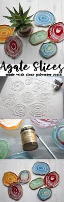 Agate Slices Made With Clear Polyester Resin Diy Diy Resin Crafts Resin Diy Epoxy Resin Crafts