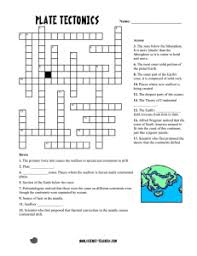 This crossword puzzle on plate tectonics is a fun vocabulary review for students and contains the following: Plate Tectonics Crossword Science