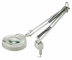 Lumapro Round Magnifier Light Fluorescent 36 In Arm Length 2 25x 440 Lm Lumens White 6mnu2 6mnu2 Grainger